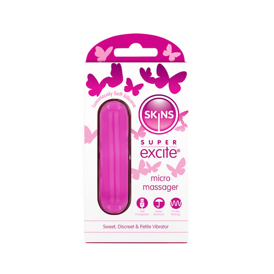Skins Super Excite Rechargeable Bullet Vibrator Pink - Bullet Vibrators