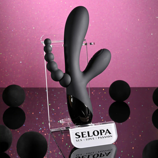 Evolved Selopa TRIPLE ACES Rechargeable Triple Stimulator Vibe Black G-Spot Vibrators