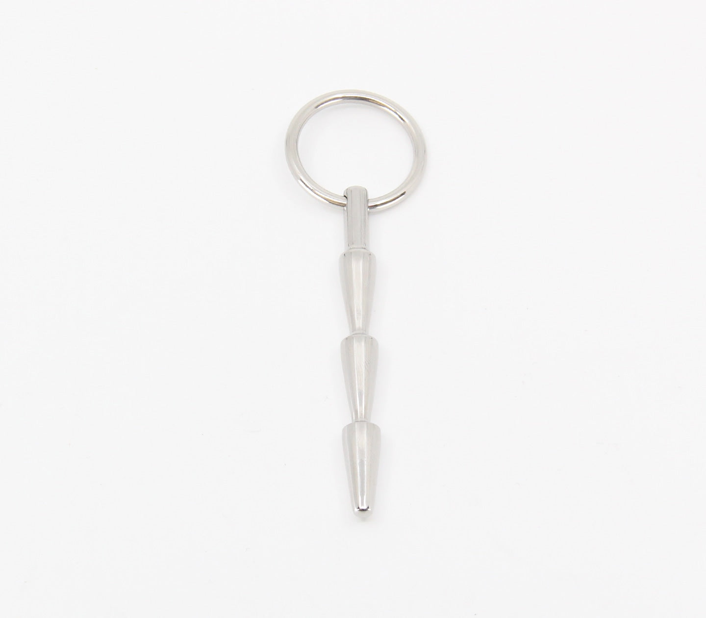 Love In Leather Solid Ridged Penis Plug With Ring Urethral Sounds