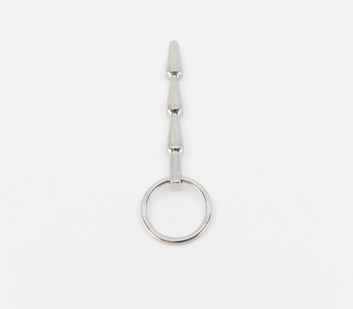 Love In Leather Solid Ridged Penis Plug With Ring Urethral Sounds