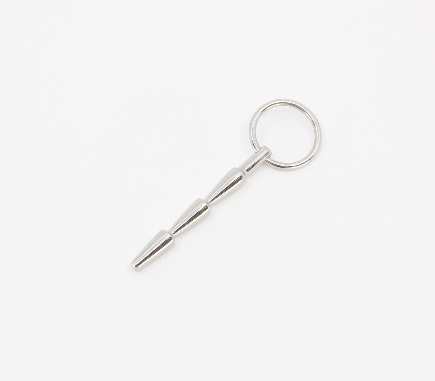 Love In Leather Solid Ridged Penis Plug With Ring Urethral Sounds