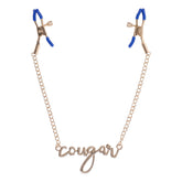 Sportsheets Sex & Mischief Cougar Nipple Clamps With Chain Gold Nipple and Clit Clamps