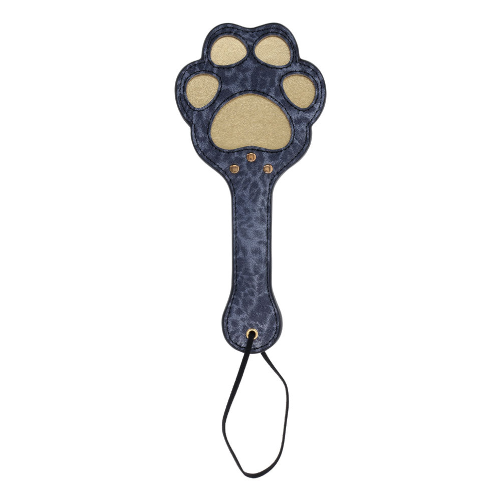 Sportsheets Sex & Mischief Cougar Paw Spanking Paddle Navy Blue / Gold Paddles And Slappers