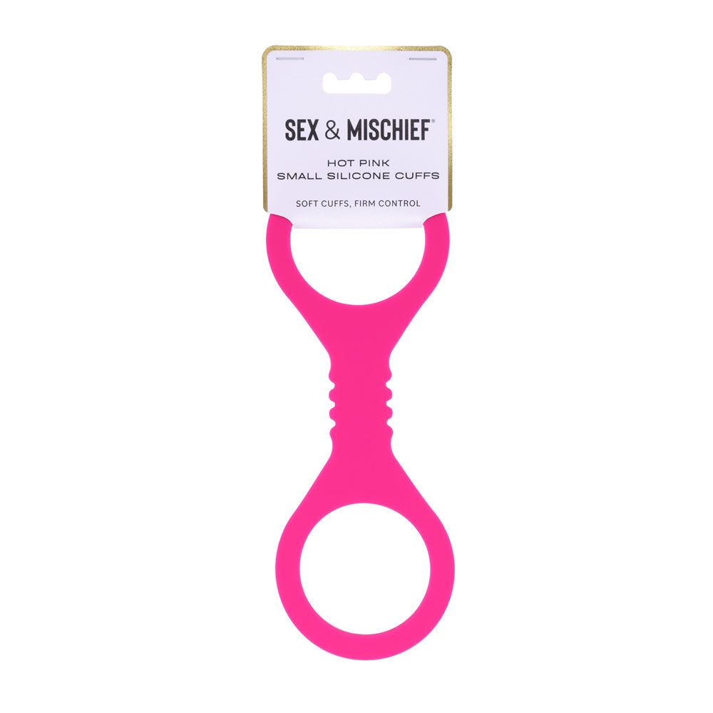 Sex & Mischief Hot Pink Fetish Play Silicone Hand Cuffs - Cuffs And Restraints