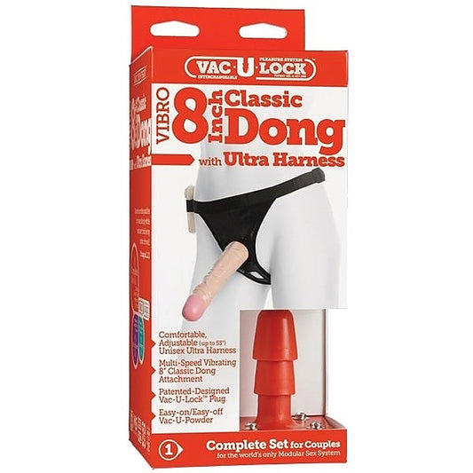 Vac-U-Lock Vibrating Sex Harness with 8 Cock Flesh