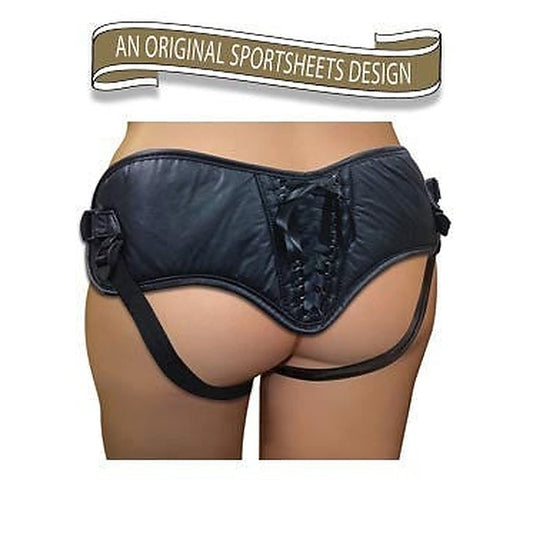 Sportsheets Plus Size Black PVC Corsette Strap-On