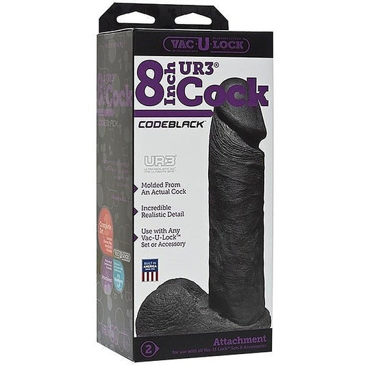 Vac-U-Lock Code Black UR3 8 inch Realistic Cock