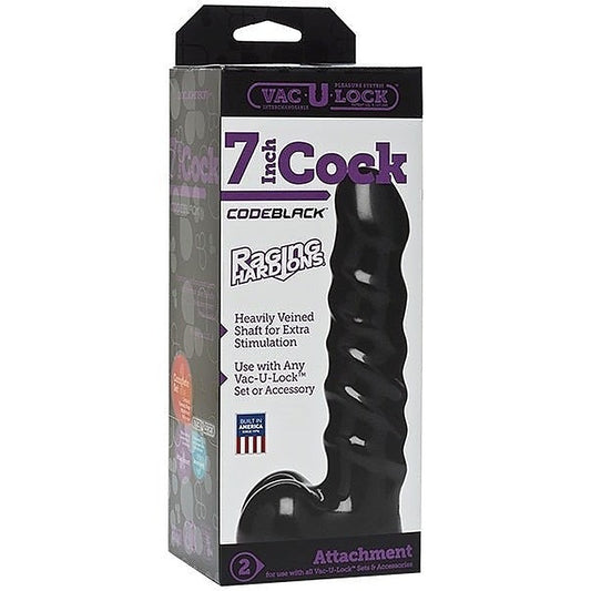 Vac-U-Lock Code Black 7 inch Raging Hard-Ons Cock