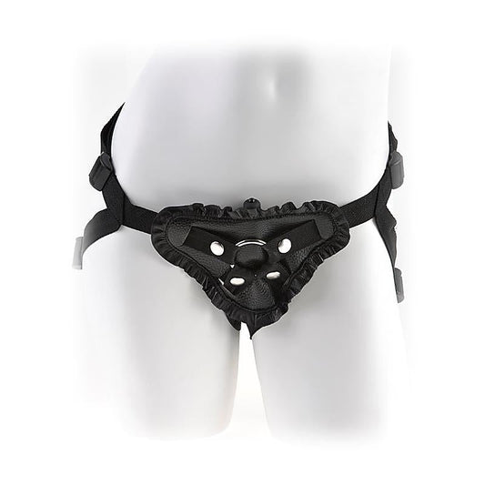 Fetish Fantasy Leather Lovers Strap On Harness Black - Strap On Sextoys