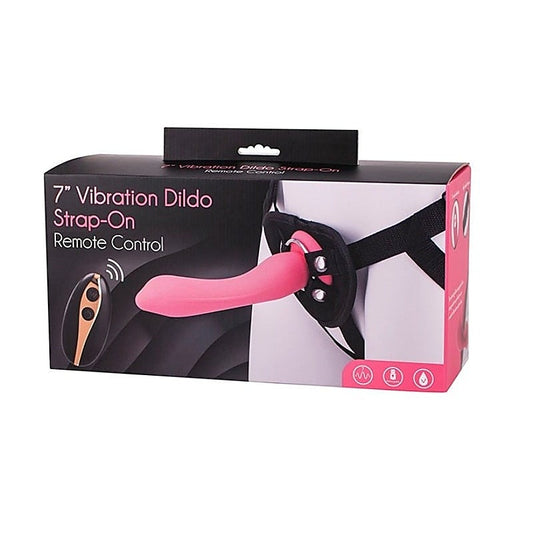 Vibration Dildo Strap-On with Remote Control 7 inch - Strap On Sextoys