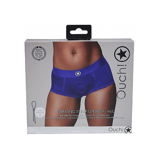 Ouch! Intimate Delight - Rechargeable Vibrating Strap-on Brief - Strap On Sextoys
