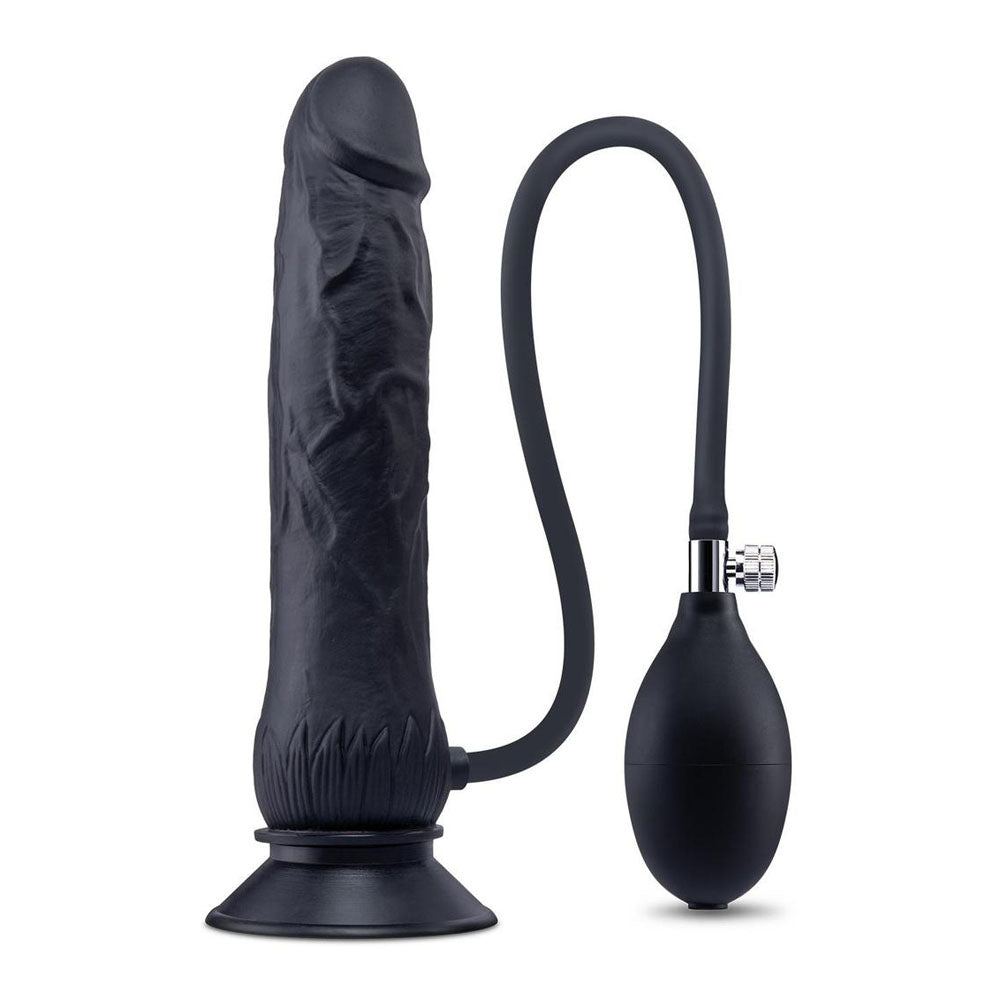 Xgen Size Up Realistic Inflatable Dildo with Balls Black 20.3CM Inflatable Dildos and Vibrators