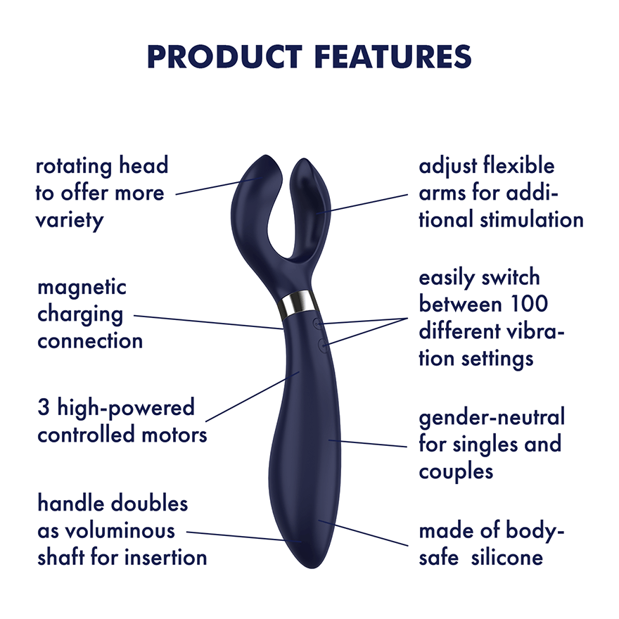 Satisfyer Endless Fun Silicone Vibrating Couples Sex Toy Clit Ticklers and Pulsators