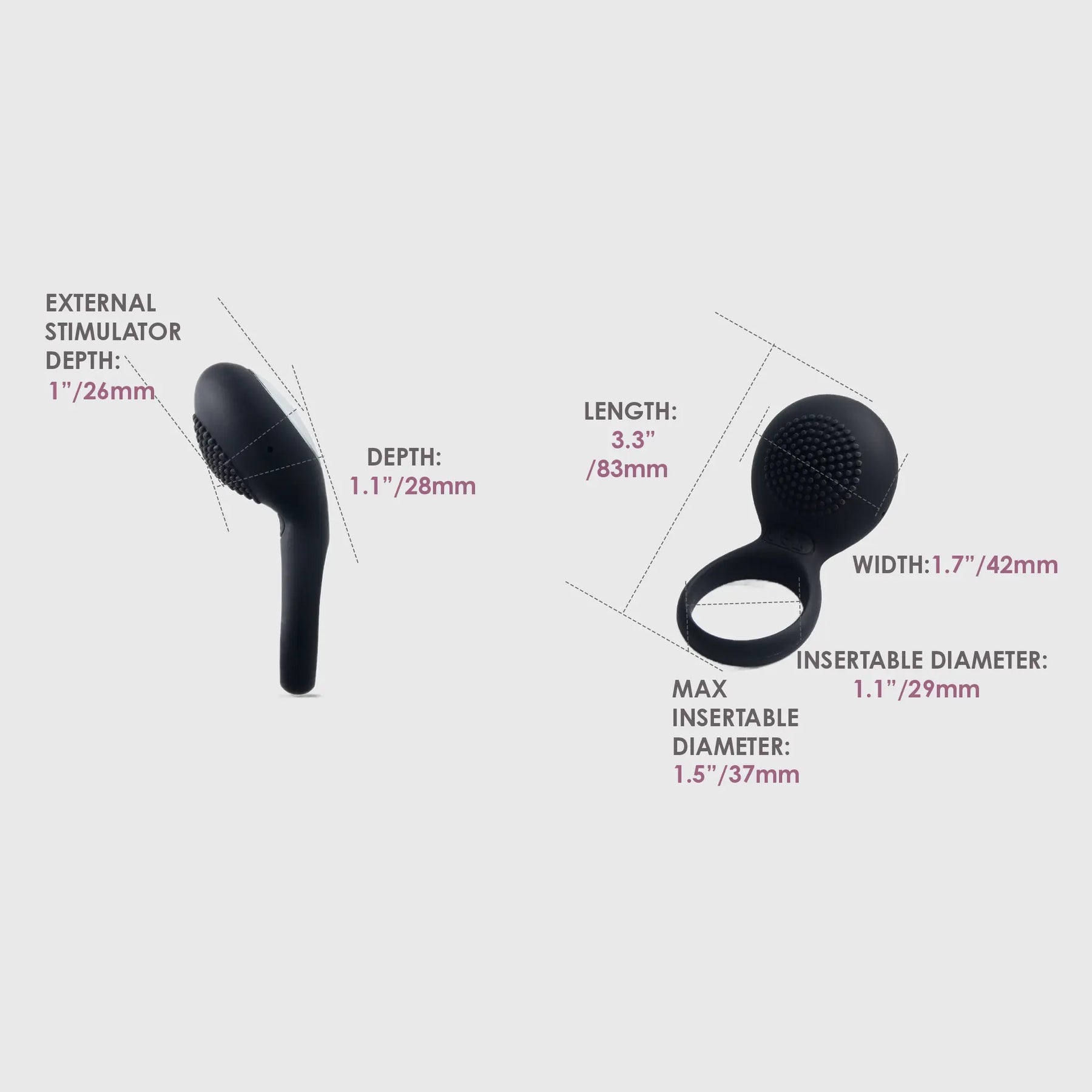 Svakom Tyler Vibrating Mens Cock Ring with Textured Head Cock Rings