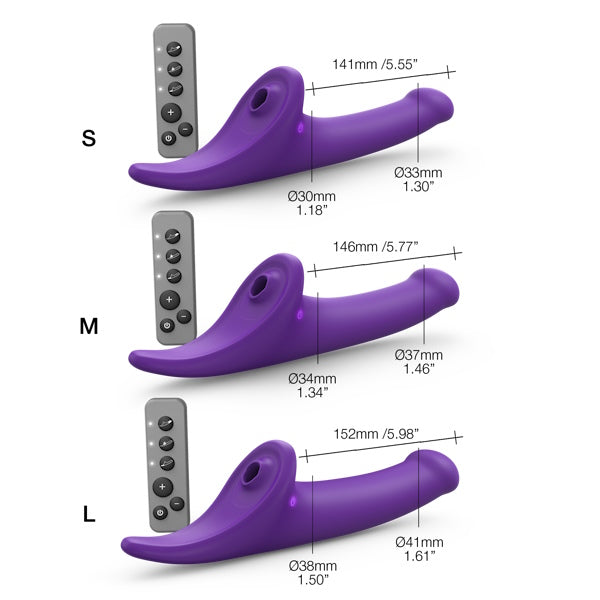 STRAP-ON-ME Multi Orgasm Vibrating Strap On Dildo Purple - Strap On Sextoys