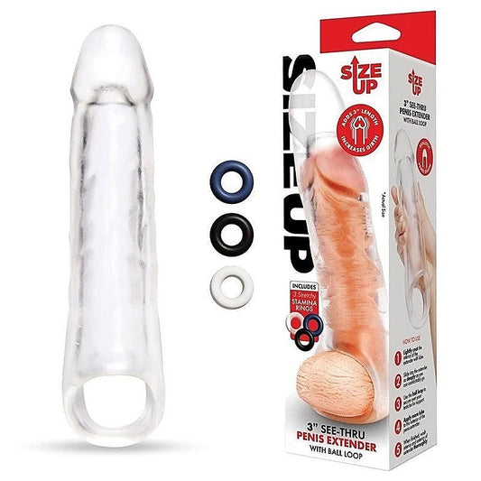Size Up Discreet 3-Inch Penis Enlarger - Secure & Realistic - Pumps, Extenders and Sleeves