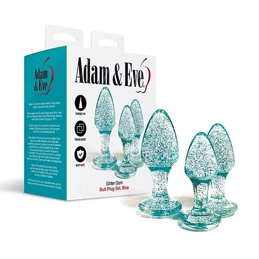 Adam & Eve GLITTER GEM BUTT PLUG SET - Butt Plugs