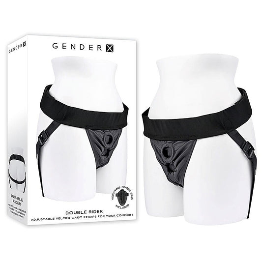 Gender X Adjustable Double Rider Strap-On Harness - Strap On Sextoys