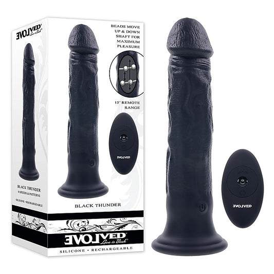 Evolved BLACK THUNDER Vibrating Dildo