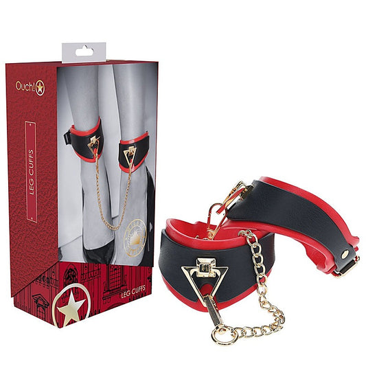 OUCH! MILAN Adjustable Leather Leg Cuffs - Iridescent Hardware