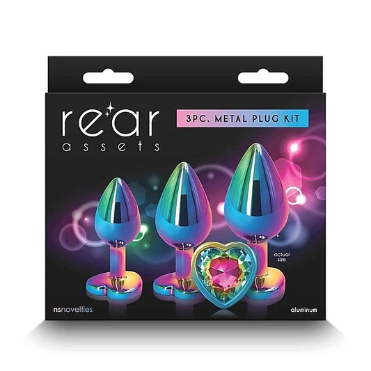 Rear Assets Trainer Kit - Multicolour Rainbow Heart Edition - Butt Plugs