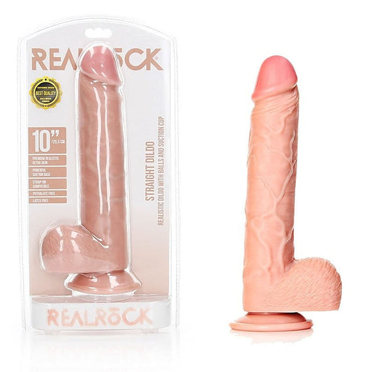 REALROCK Waterproof Dildo + Balls - Harness-Compatible Ecstasy
