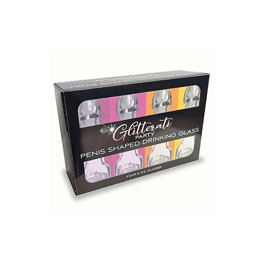 Glitterati - Penis Drinking Glasses - 4 Pack - Party Gifts and Novelties