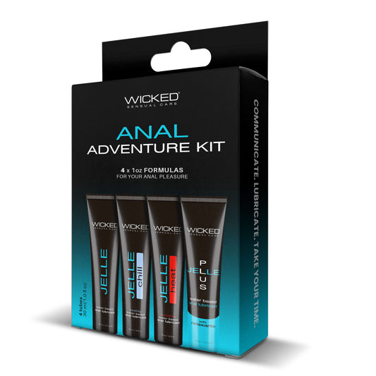 Wicked ANAL ADVENTURE KIT 4 Pack Mixed Jelle Anal Lube 30ml Default Title Anal Lubes