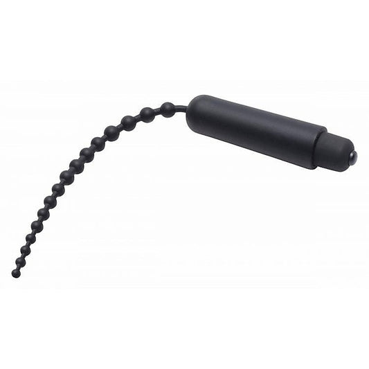 Dark Rod Vibrating Beaded Silicone Sound - Penis Plugs