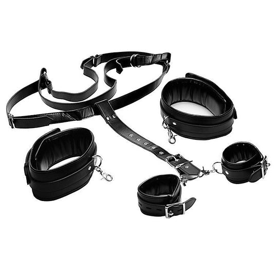 Strict Thigh Sling With Wrist Cuffs Black