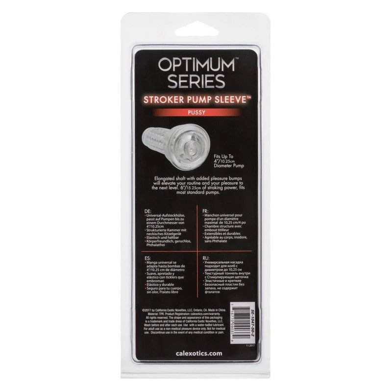 CalExotics Optimum Series Stroker Pump Sleeve Pussy Pumps, Extenders and Sleeves