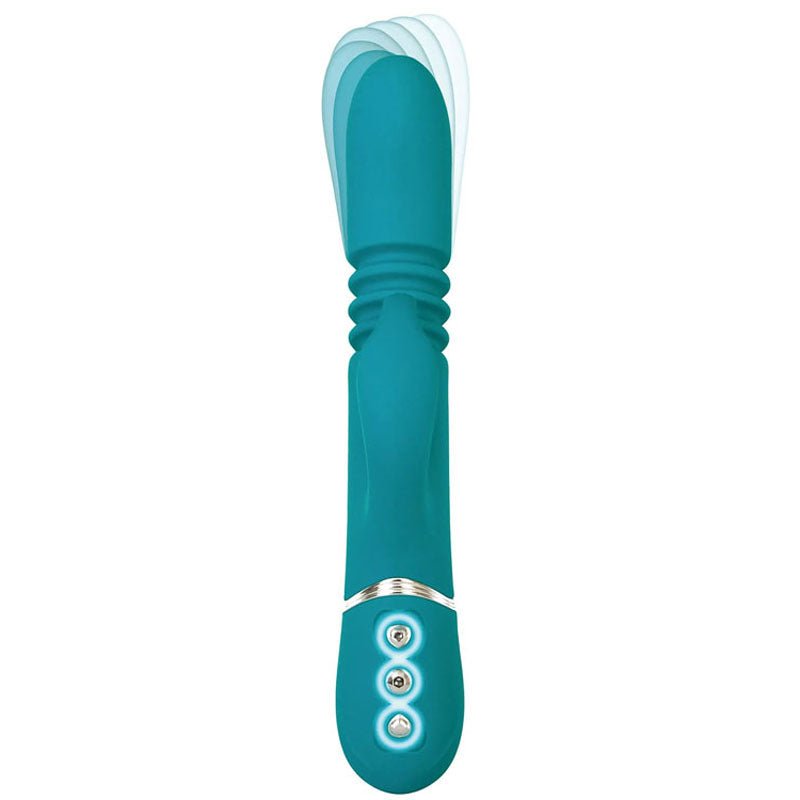 Adam and Eve Eve's USB Rechargeable Thrusting Rabbit Vibrator Green Rabbit Vibrators