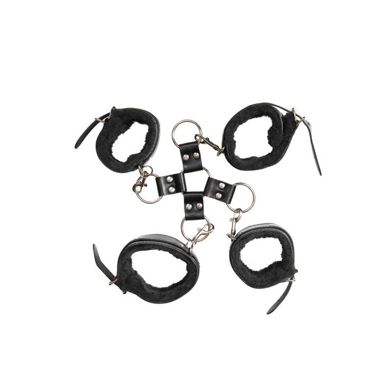 Adam and Eve Bondage PLay Hog Tie Restraints Black Cuffs And Restraints