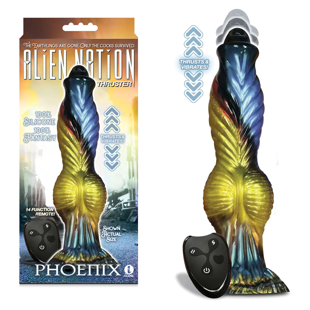 Alien Nation Phoenix - Thrilling 9" Silicone Vibrator Harness Dildos