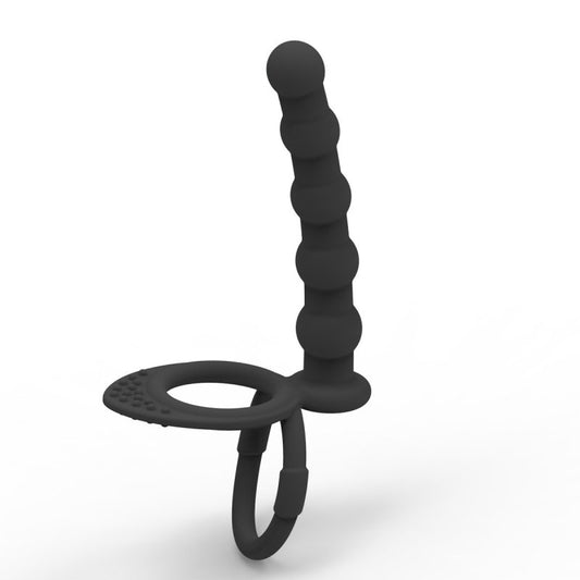 BDStyle Mens Cock and Ball Ring with Anal Beads - Ball and Cock Toys