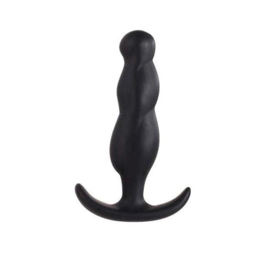 Smiling 4.5 Inch Silicone Butt Plug Black - Butt Plugs