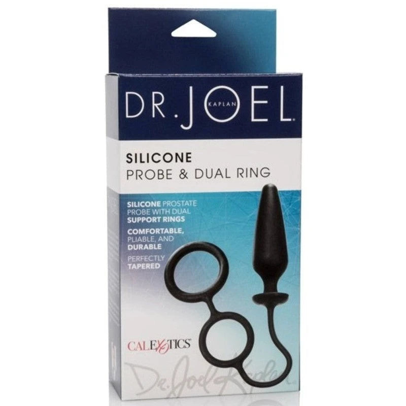 Dr. Joel Kaplan Silicone Probe With Dual Cock Ring Prostate Toys