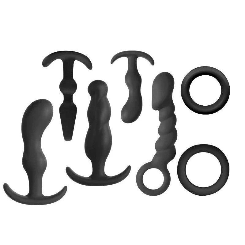 Jovial 7 Piece Anal Kit Black Butt Plugs