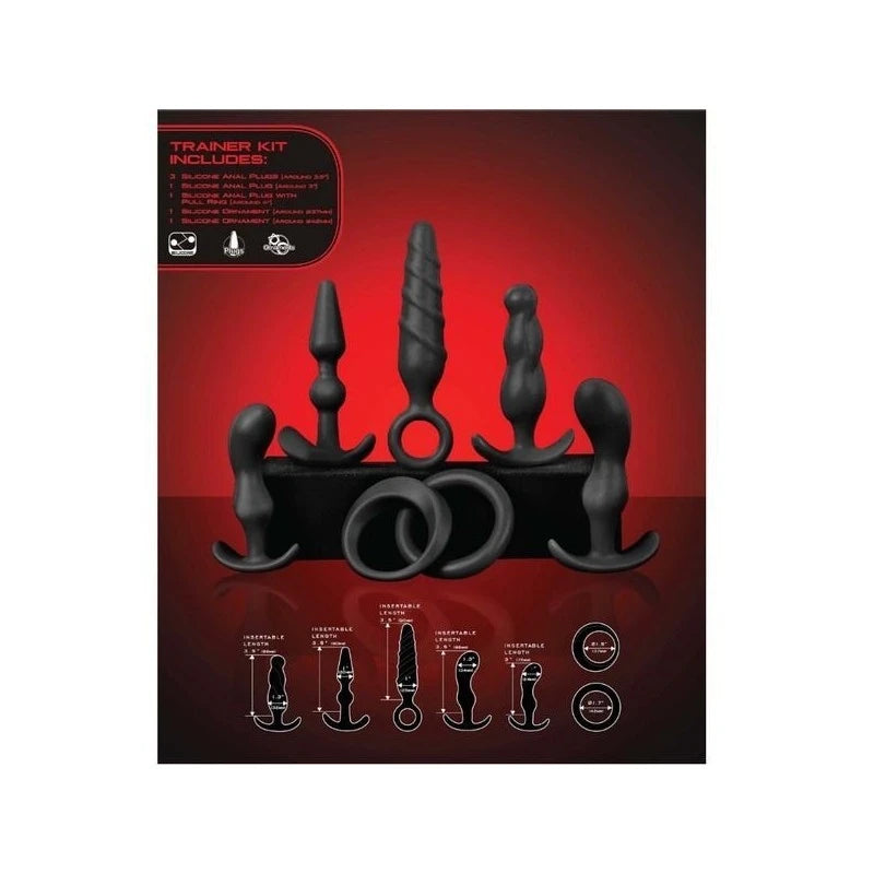 Jovial 7 Piece Anal Kit Black Butt Plugs