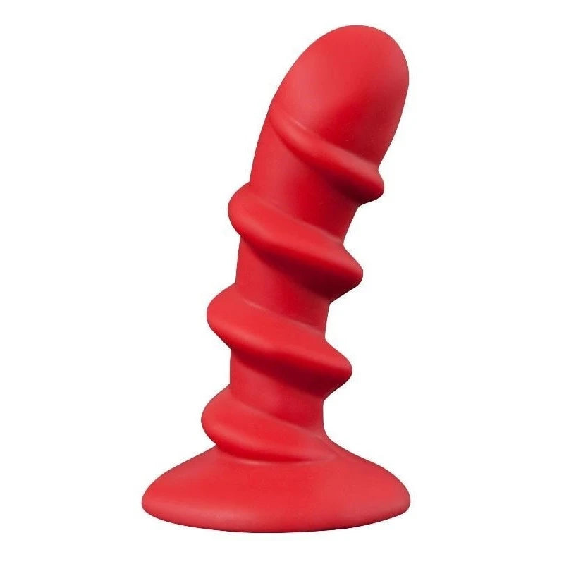 Shove Up 6" Silicone Dong With Suction Cup Red Butt Plugs