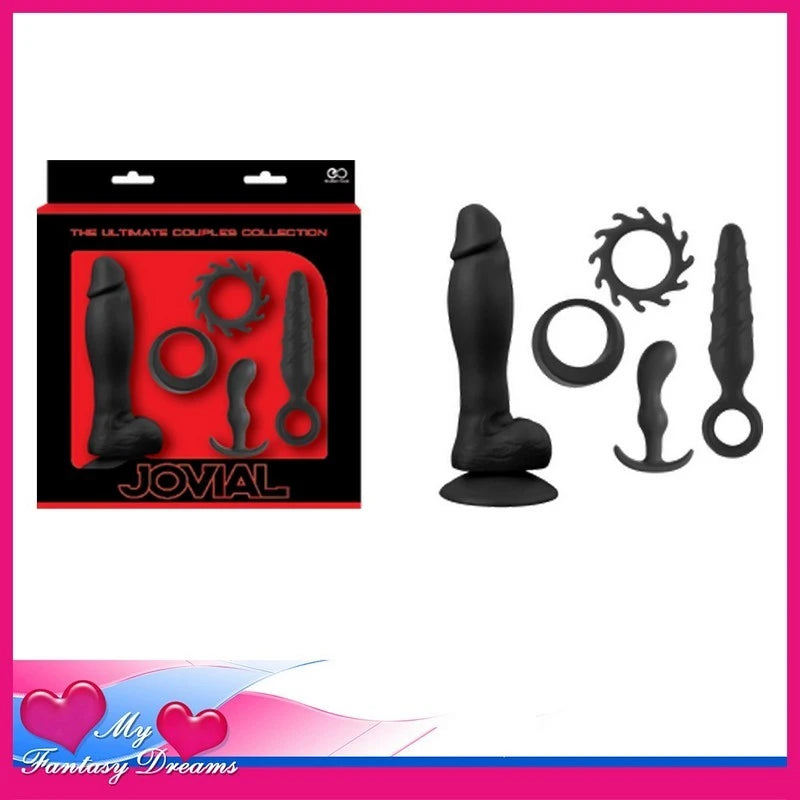 Jovial 5 Piece Anal Kit Red Butt Plugs