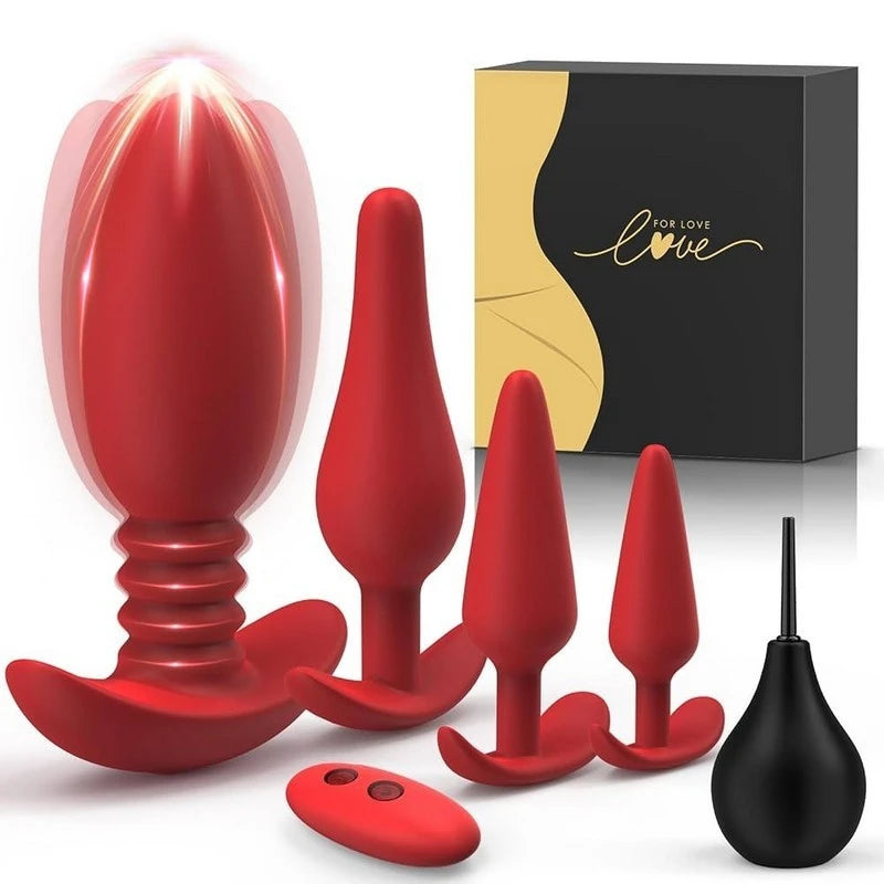 Jovial 5 Piece Anal Kit With Vibrating Butt Plug Butt Plugs