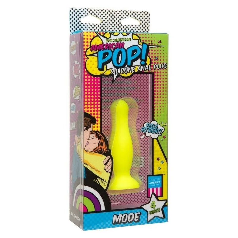 Doc Johnson American Pop Mode 4 inch Anal Plug Yellow Butt Plugs