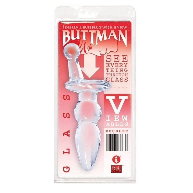 ButtMan's Viewable Glass Butt Plug Doubler Butt Plugs