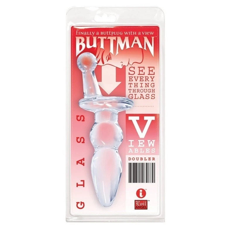 ButtMan's Viewable Glass Butt Plug Doubler Butt Plugs