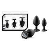Luxe Bling Plugs Training Kit with White Gems Butt Plugs