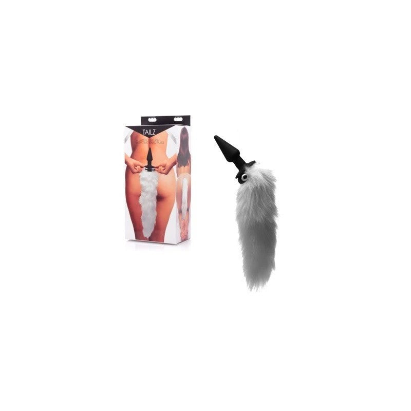Tailz White Fox Tail Vibrating Anal Plug Butt Plugs