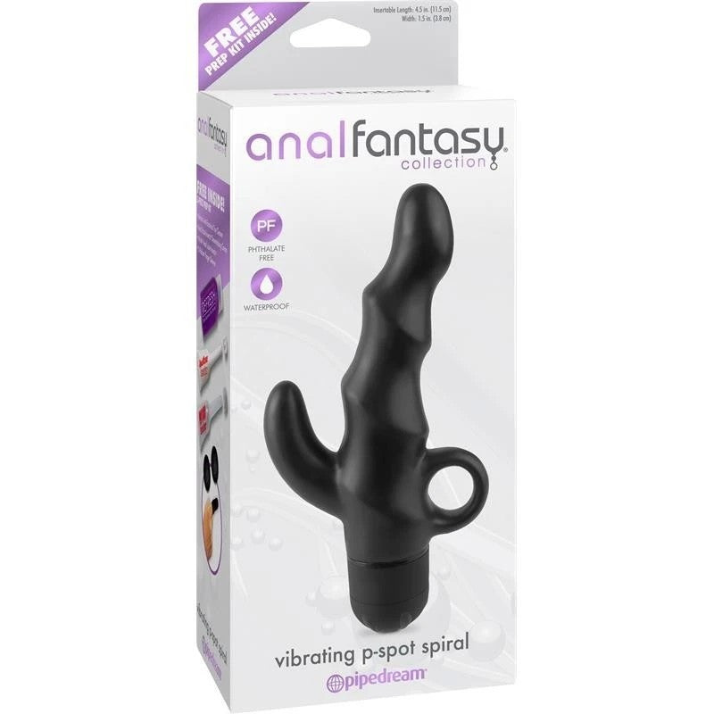 Anal Fantasy Collection Vibrating P-Spot Spiral Massager Butt Plugs