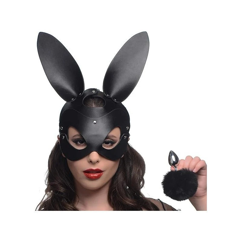 Bunny Tail Anal Plug and Mask Set Butt Plugs