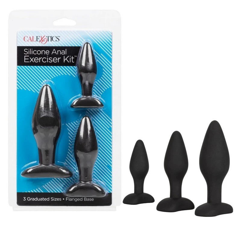 CalExotics 3 Piece Silicone Anal Plug Exerciser Kit Butt Plugs